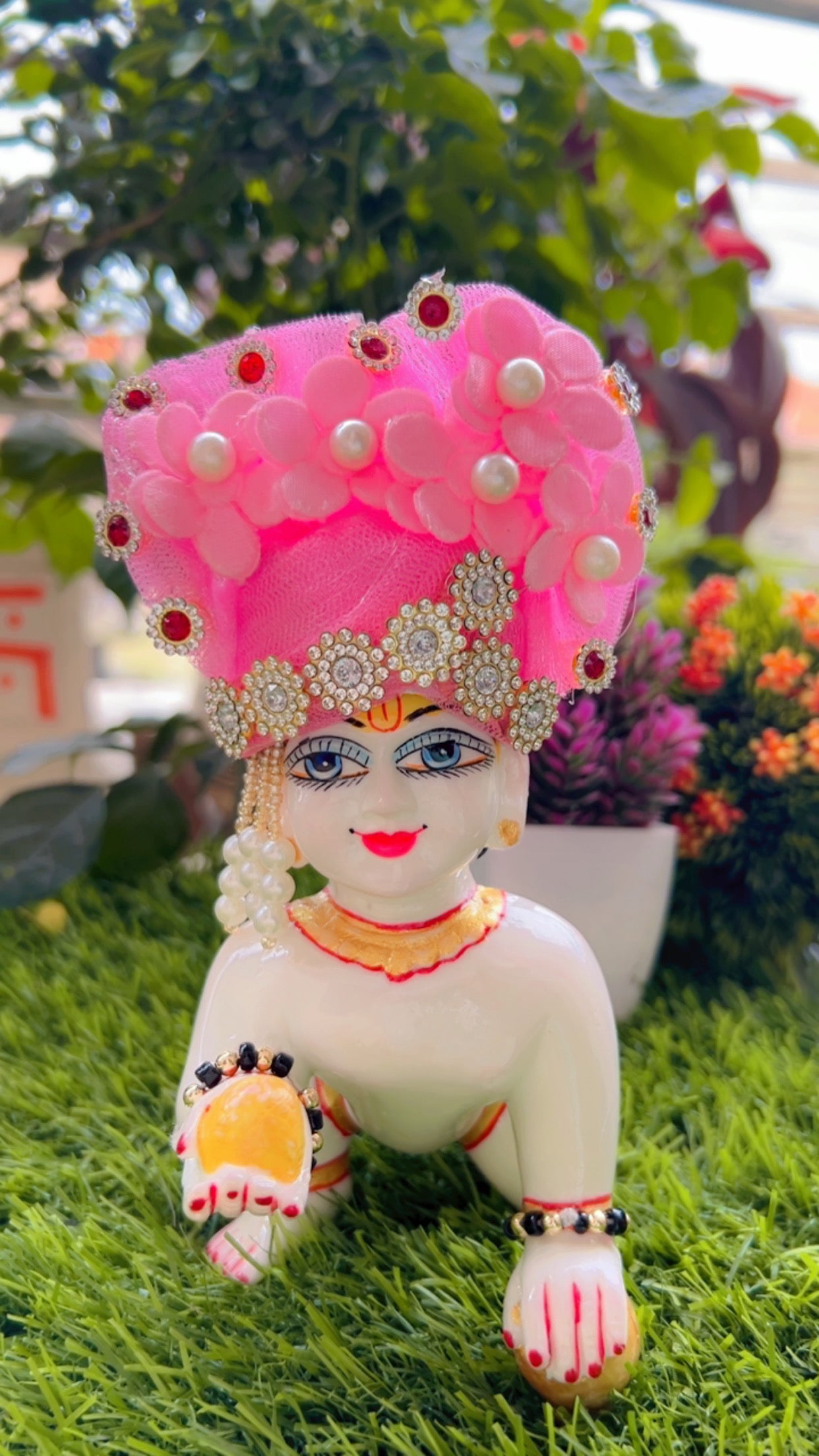 Pink Evil Eye Laddu Gopal Poshak