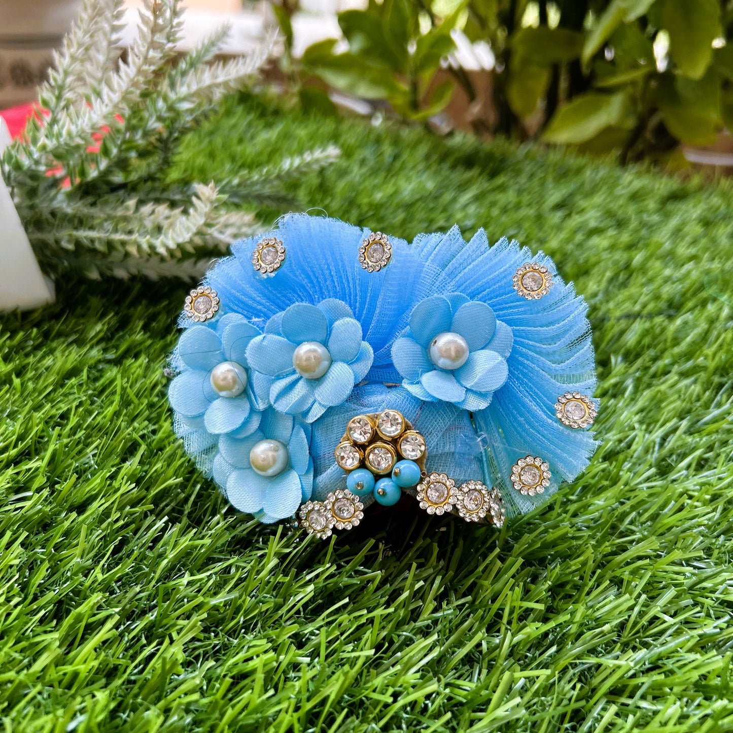 Magical Sky Blue Evil Eye Laddu Gopal Poshak Set