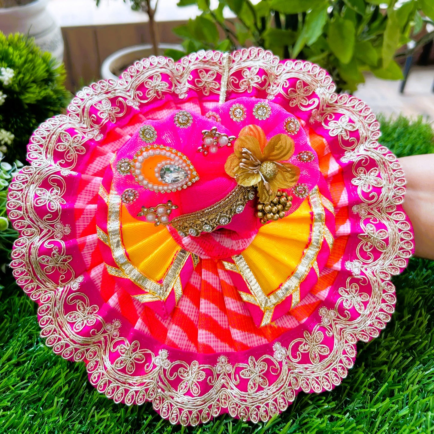 Classic Rajasthani Lehriya Print Laddu Gopal Poshak Set