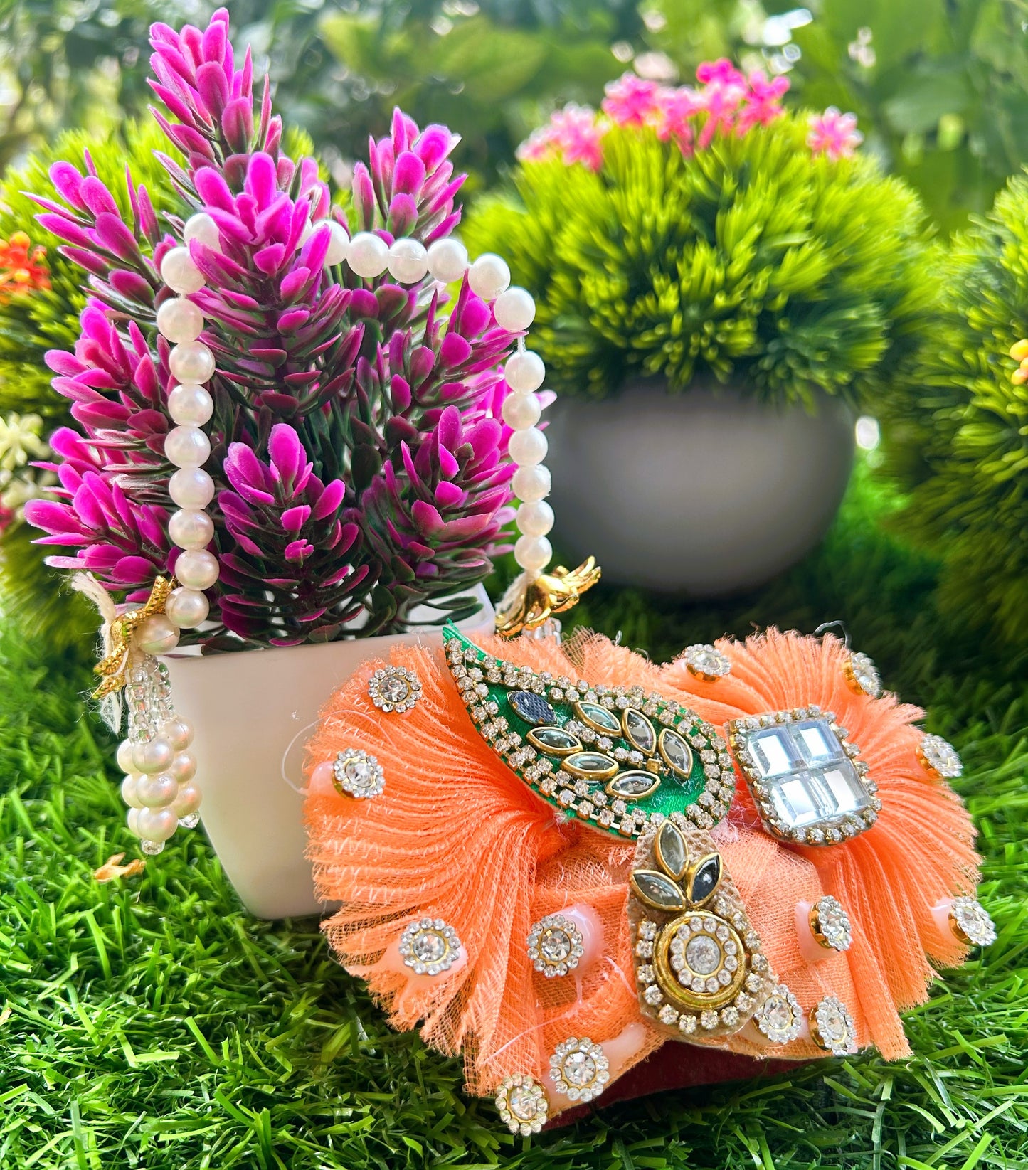 Divine Saffron Heavy Laddu Gopal Poshak Set