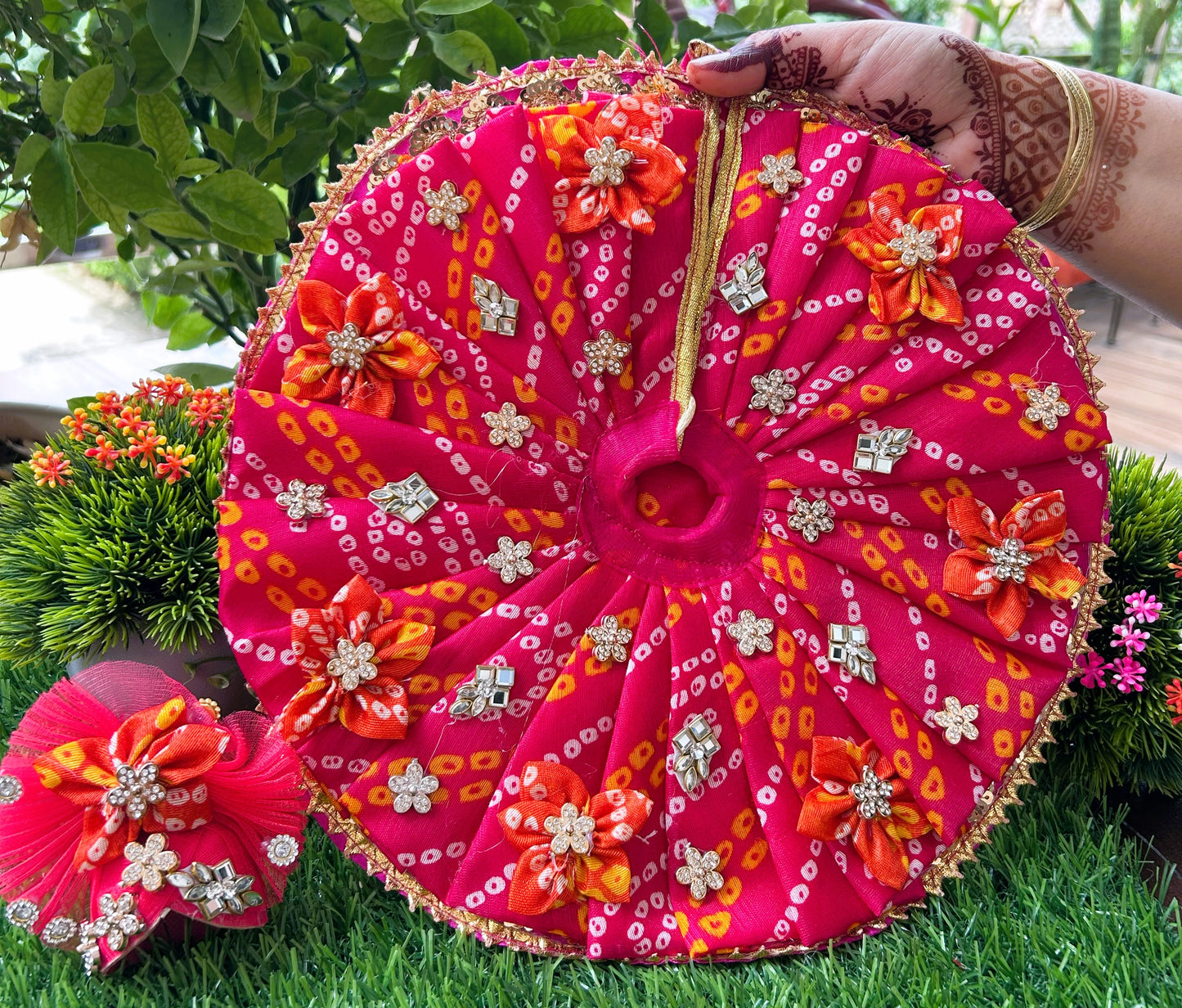 Rangrani Leheriya Shringar Laddu Gopal Poshak Set