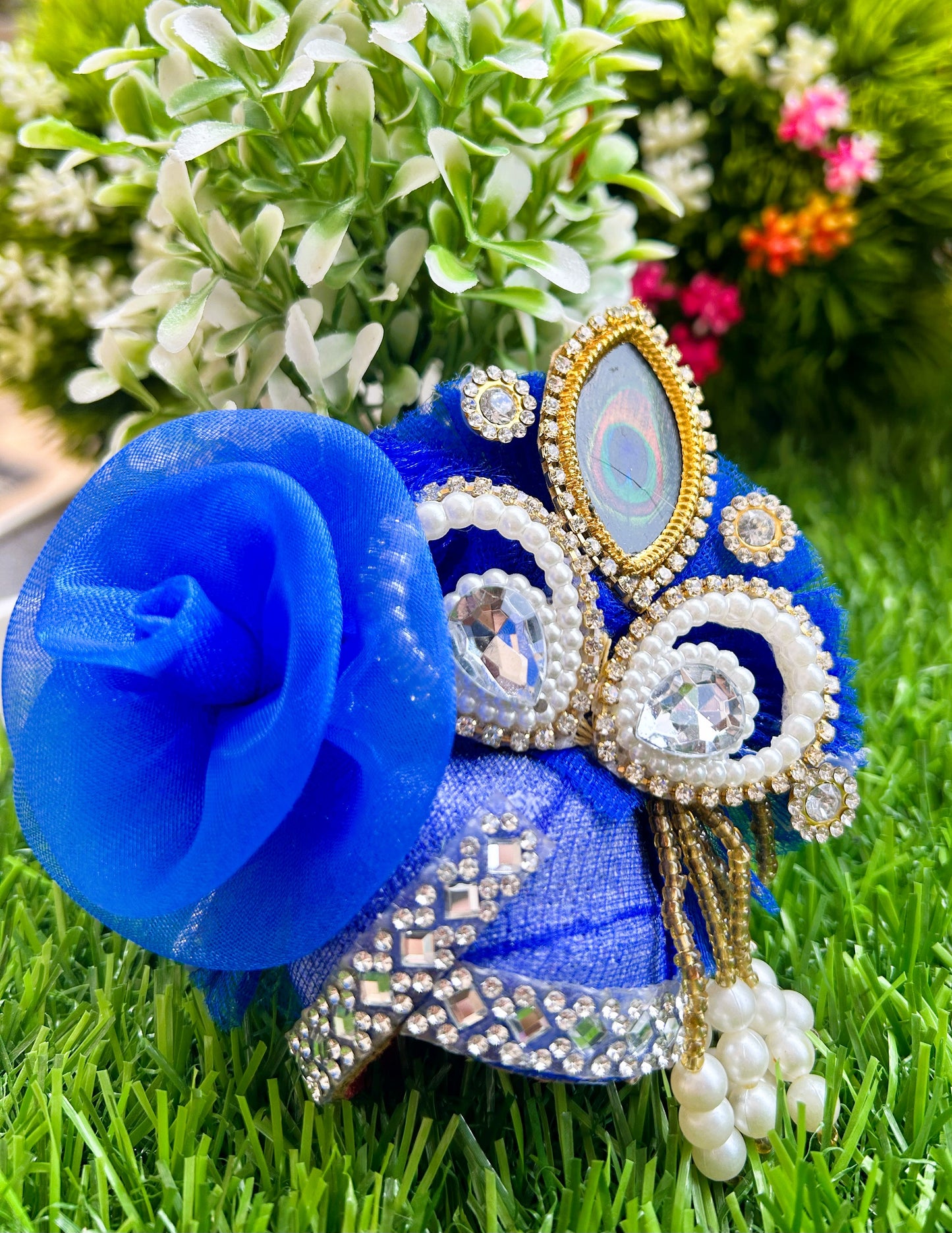 Deep Blue Blossom Laddu Gopal Poshak Set