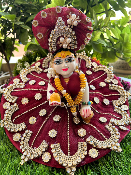 Divine Ruby Glow Heavy Laddu Gopal Poshak Set
