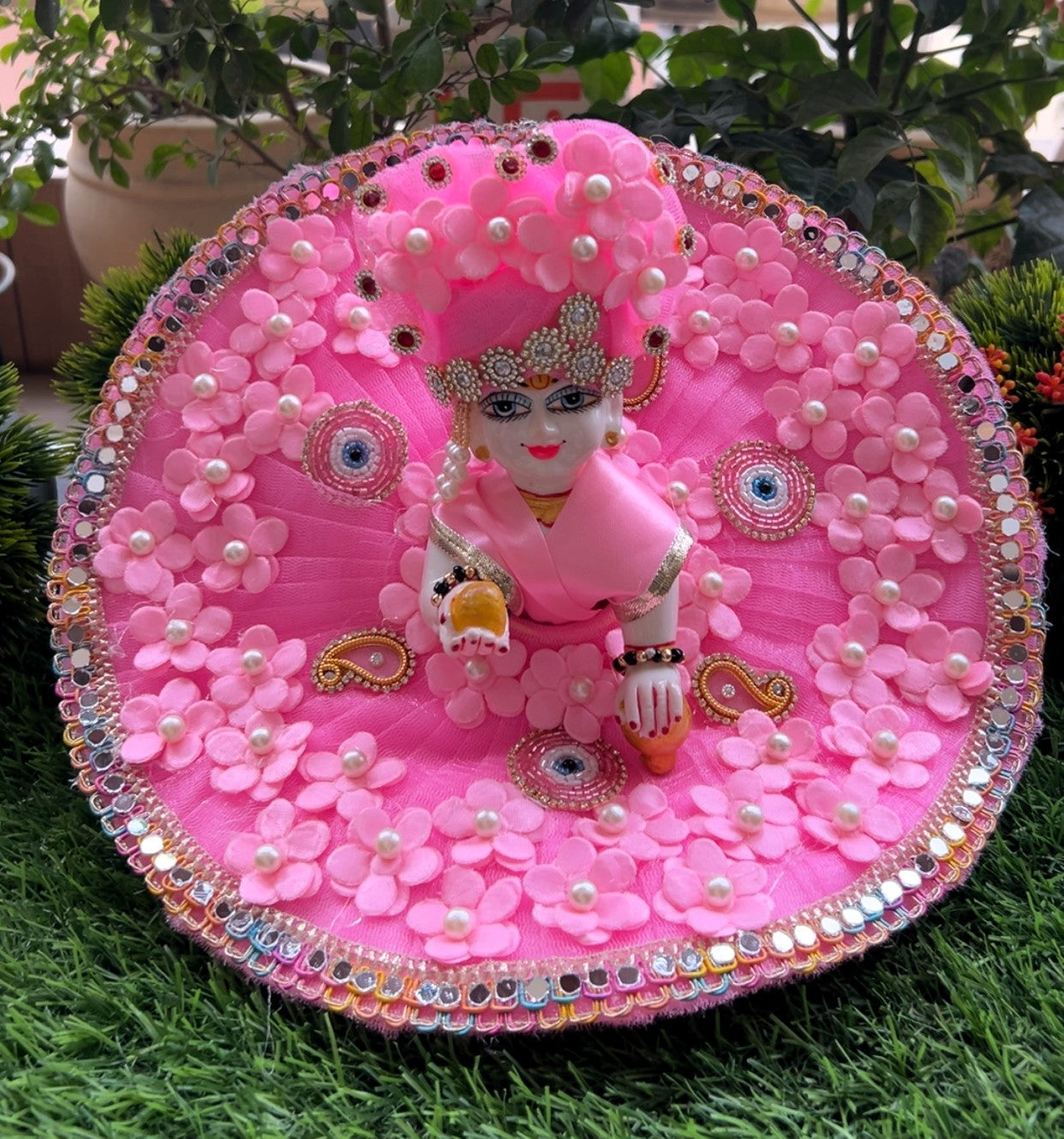 Pink Evil Eye Laddu Gopal Poshak