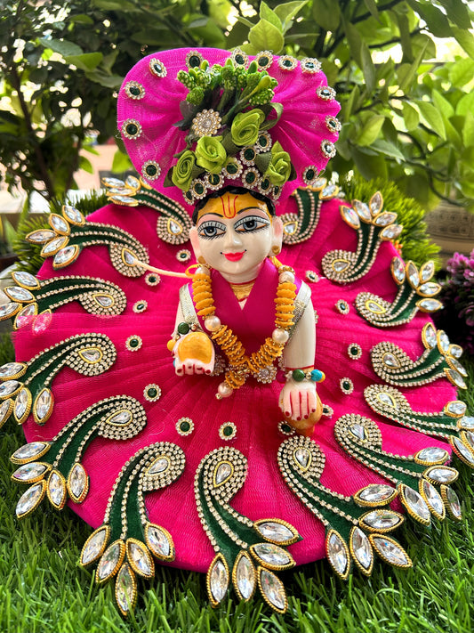 Deepotsav Pink Mor Heavy Laddu Gopal Poshak Set