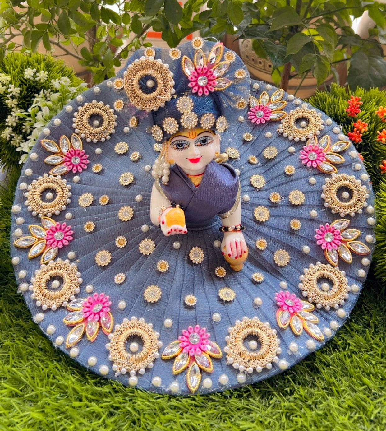 Elegant Grey Laddu Gopal Poshak