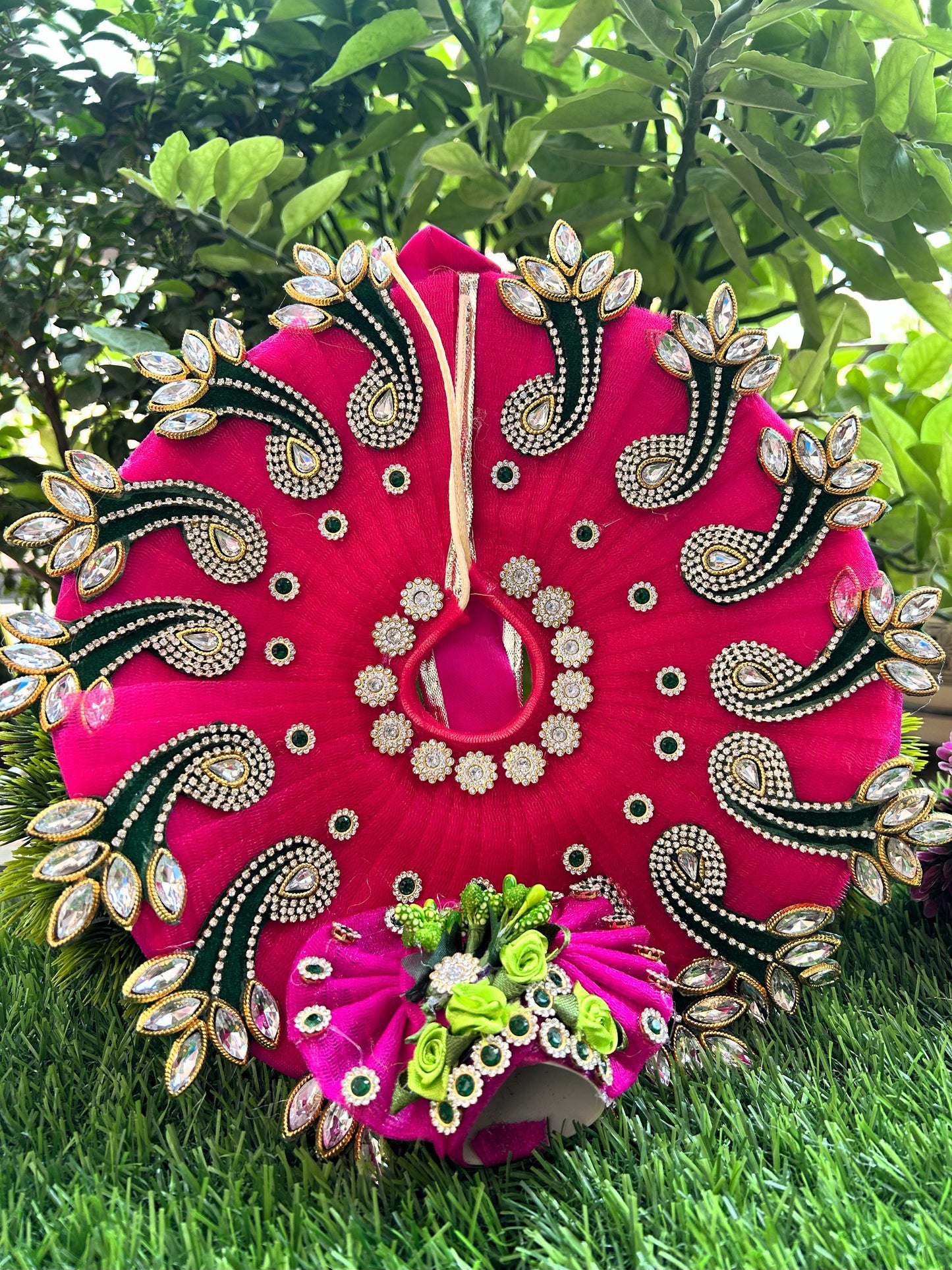 Deepotsav Pink Mor Heavy Laddu Gopal Poshak Set