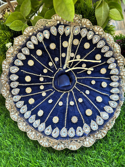 Diwali Royal Blue Jhilmil Heavy Laddu Gopal Poshak Set