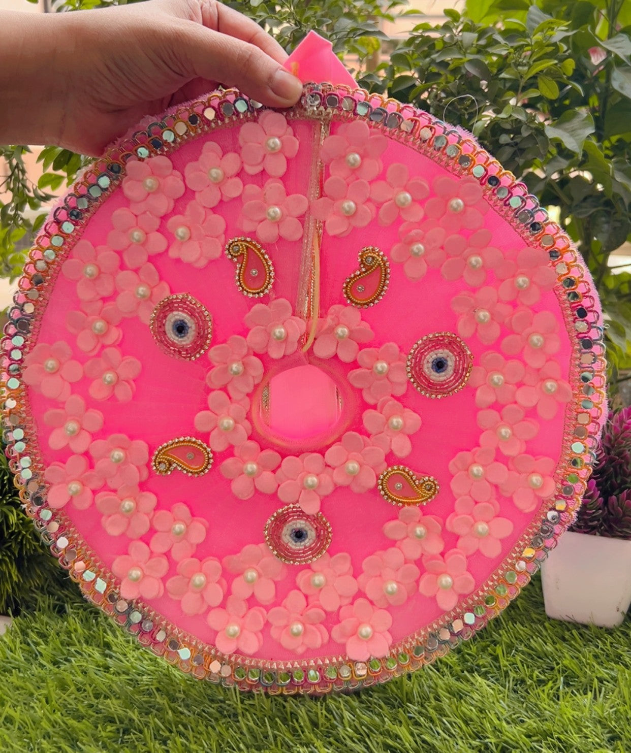 Pink Evil Eye Laddu Gopal Poshak