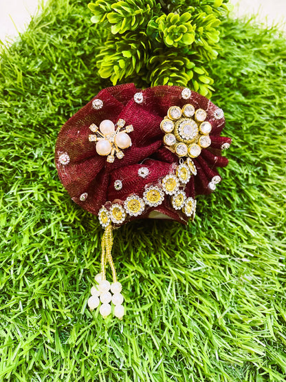 Shubh Maroon Utsav Shringar Laddu Gopal Poshak Set