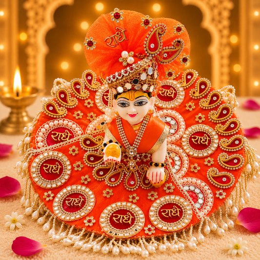 Kesari Radhey Laddu Gopal Poshak