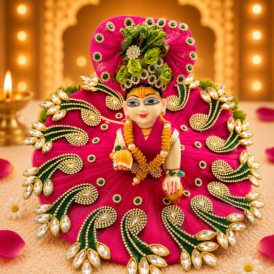 Gulabi Mor Laddu Gopal Poshak