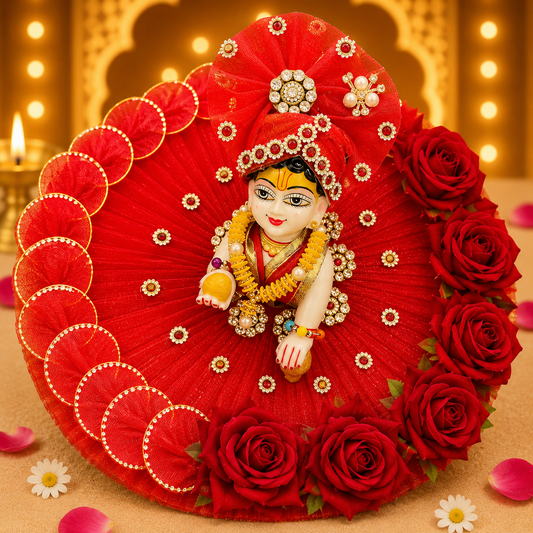Red Floral Laddu Gopal Poshak