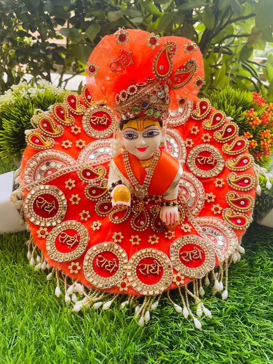 Kesari Radhey Shringar Wedding Special Heavy Laddu Gopal Poshak Set