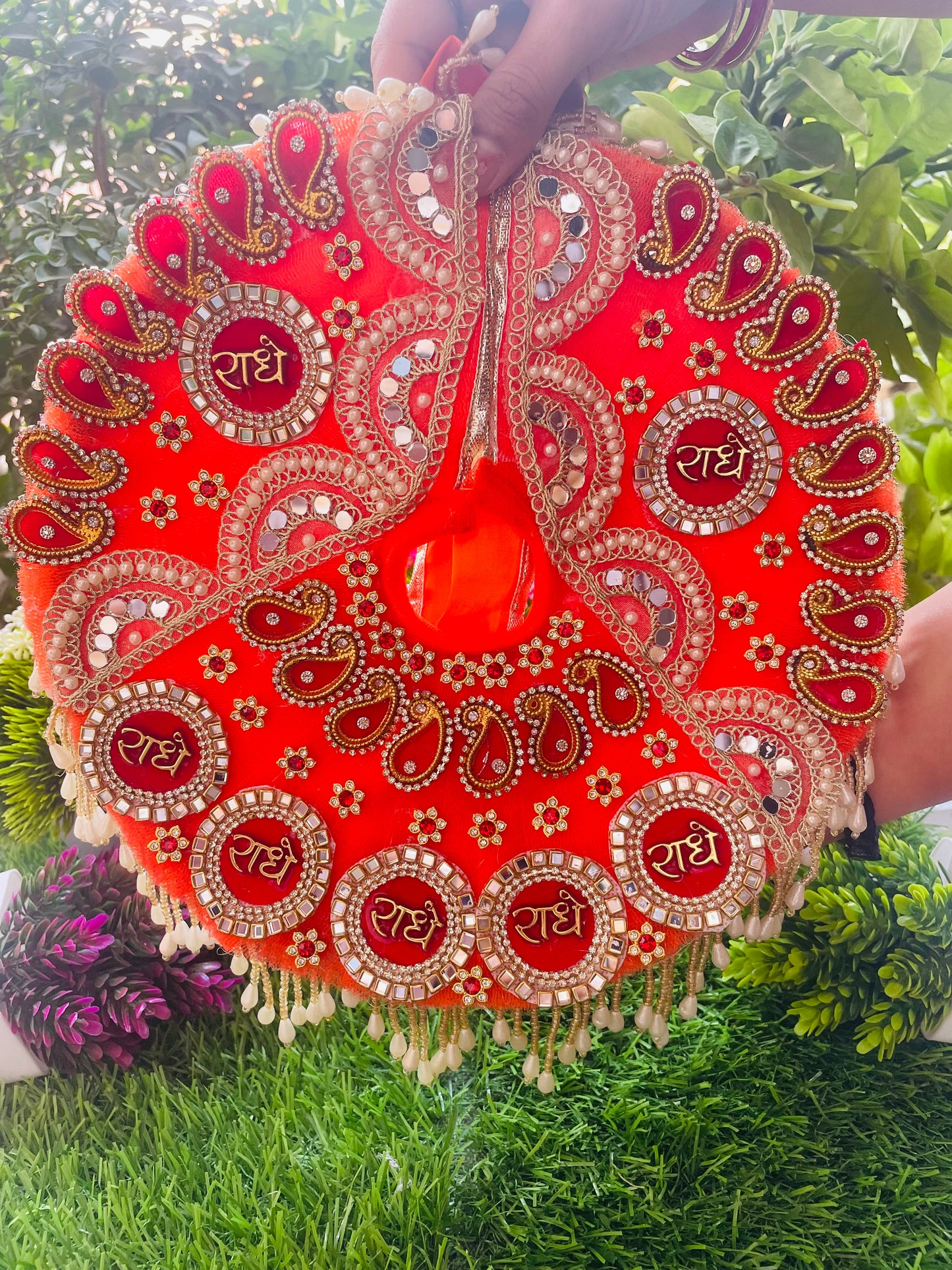 Kesari Radhey Shringar Wedding Special Heavy Laddu Gopal Poshak Set