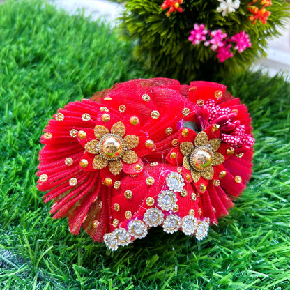 Red Peacock Evil Eye Laddu Gopal Dress