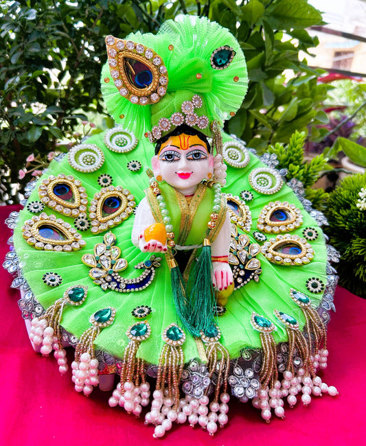 Green Latkan Laddu Gopal Dress