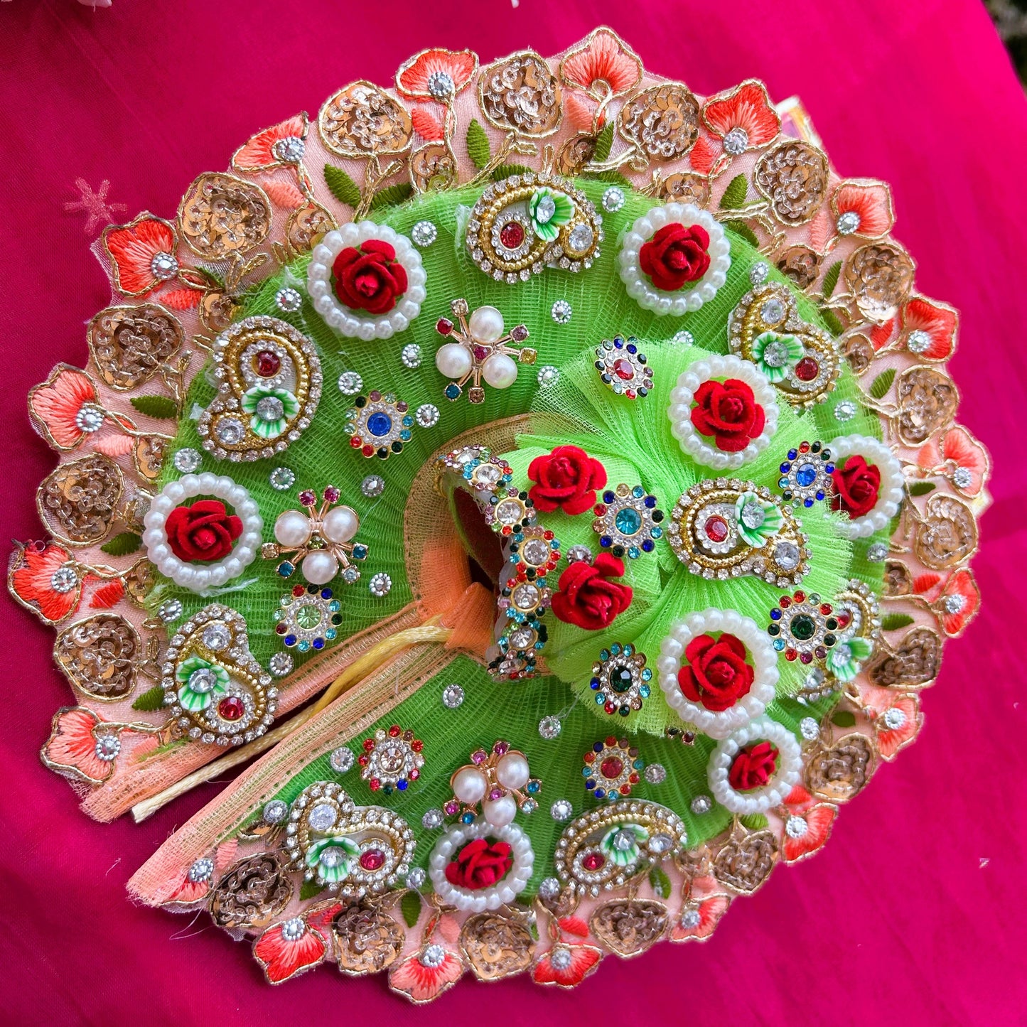 Green Orange Laddu Gopal Dress