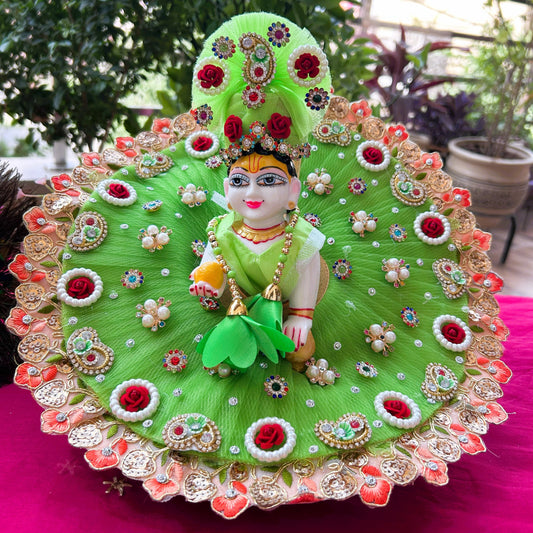 Green Orange Laddu Gopal Dress