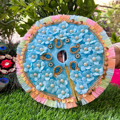 Magical Sky Blue Evil Eye Laddu Gopal Poshak Set