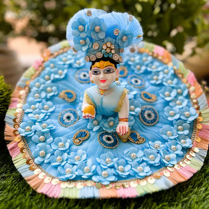 Magical Sky Blue Evil Eye Laddu Gopal Poshak Set