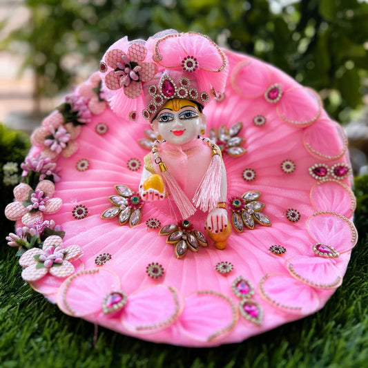 Pink Pollen Net Laddu Gopal Dress