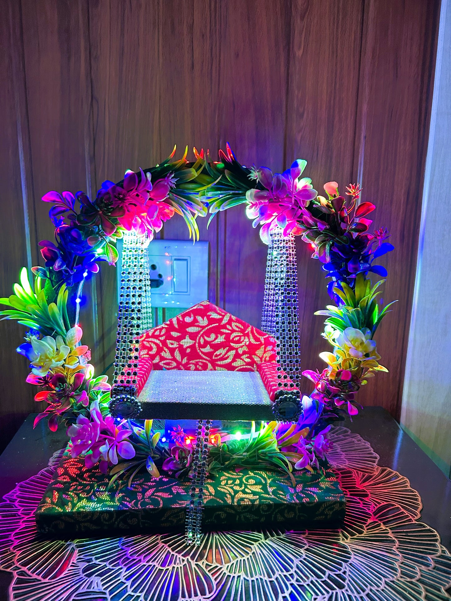 Floral Light Jhula For Laddu Gopal