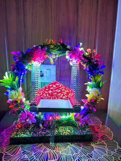 Floral Light Jhula For Laddu Gopal