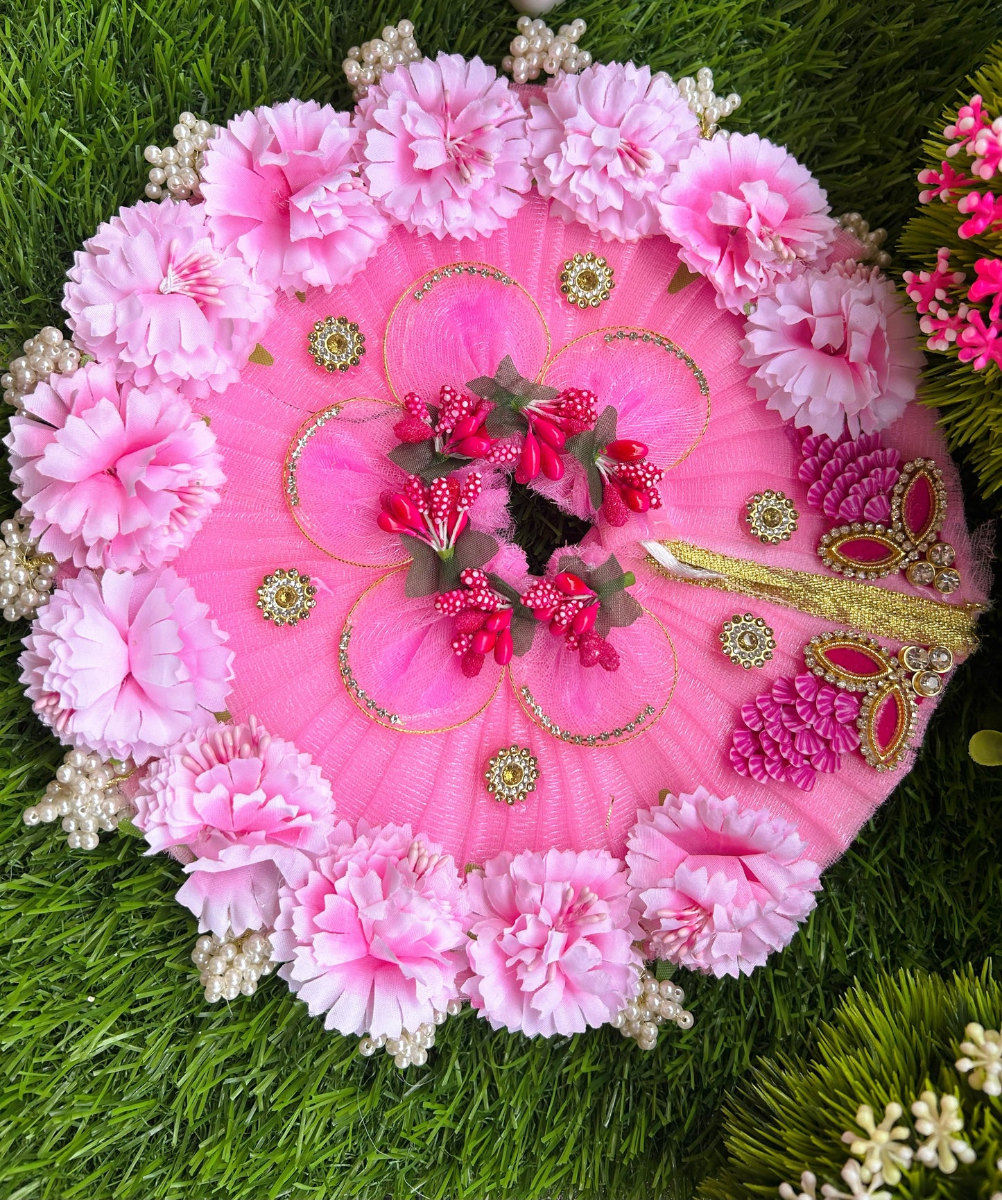 Baby Pink Divine Blossom Laddu Gopal Poshak Set