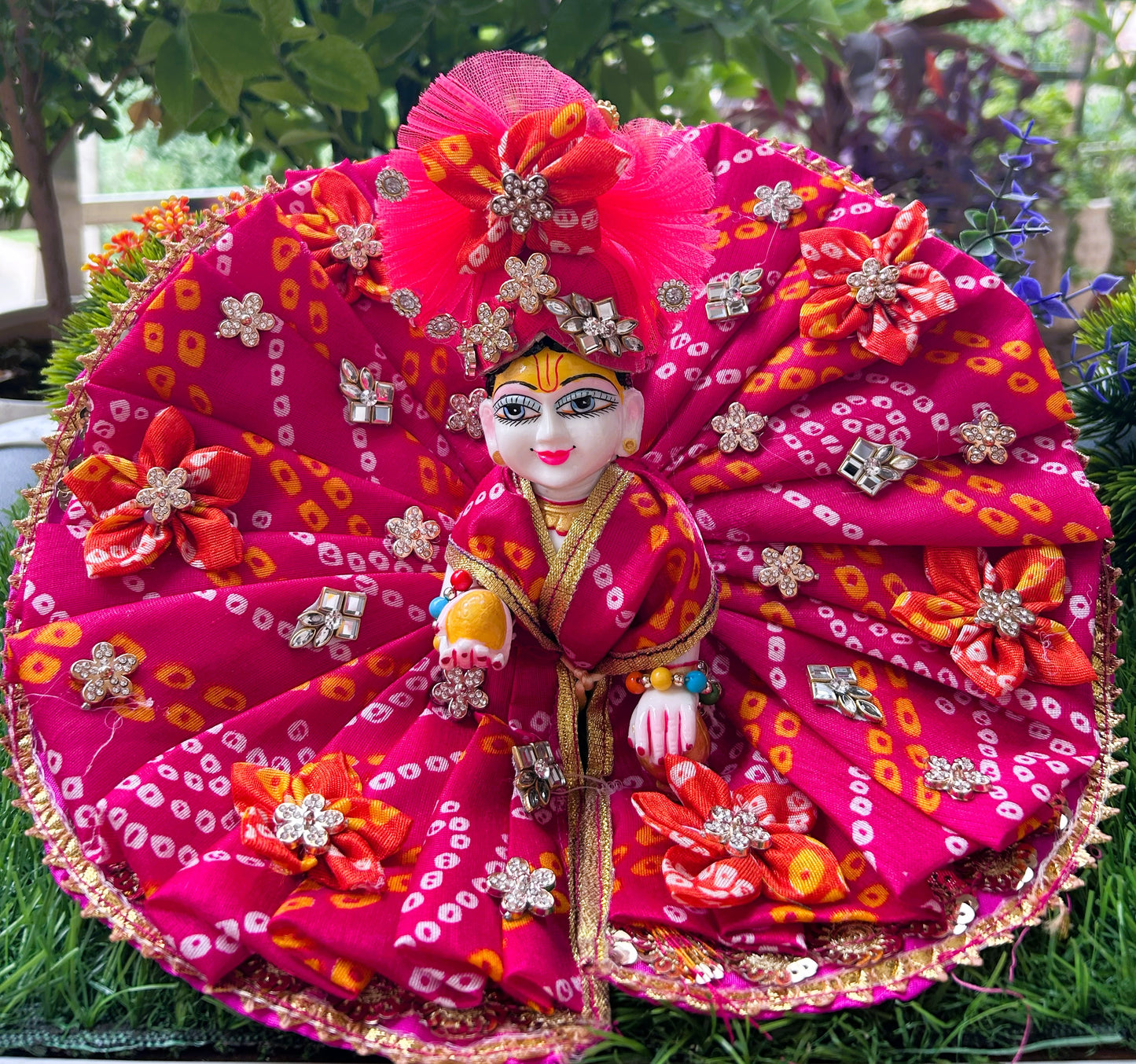 Rangrani Leheriya Shringar Laddu Gopal Poshak Set