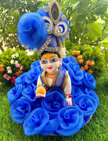 Deep Blue Blossom Laddu Gopal Poshak Set