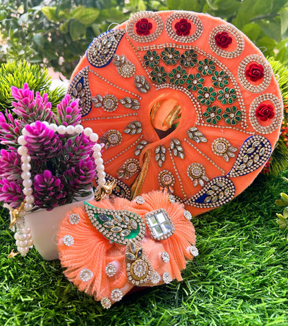 Divine Saffron Heavy Laddu Gopal Poshak Set