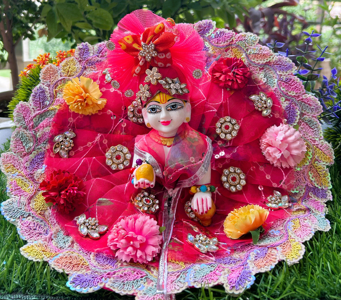 Red Royale Rajshringar Laddu Gopal Poshak Set