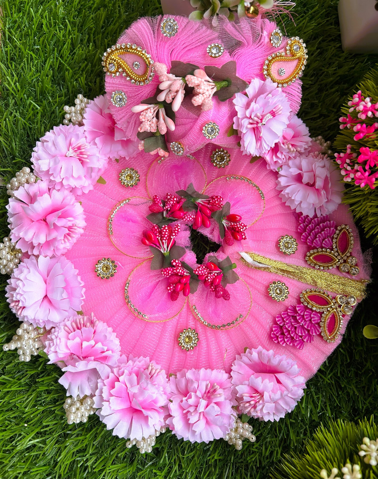 Baby Pink Divine Blossom Laddu Gopal Poshak Set