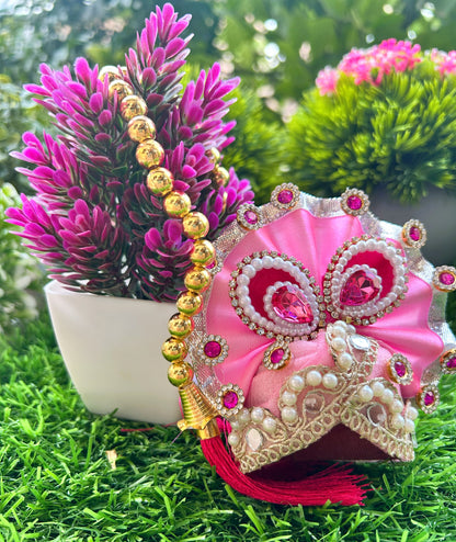 Pink Royal Heavy Laddu Gopal Poshak Set