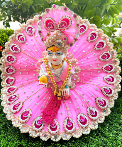 Pink Royal Heavy Laddu Gopal Poshak Set