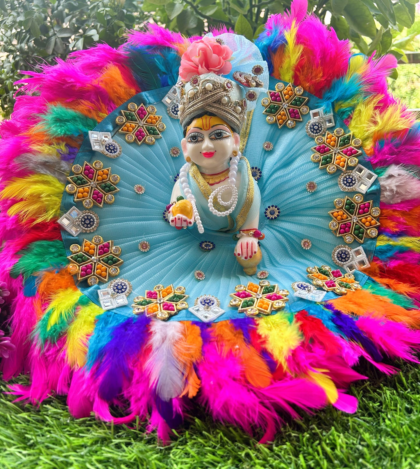 Gulabi Mor Leela Laddu Gopal Poshak Set