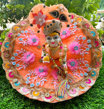 Peach Sparkle Laddu Gopal Poshak Set