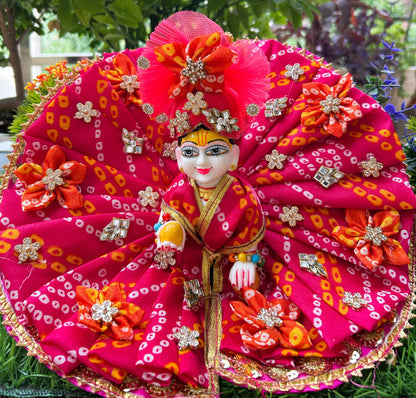 Rangrani Leheriya Shringar Laddu Gopal Poshak Set