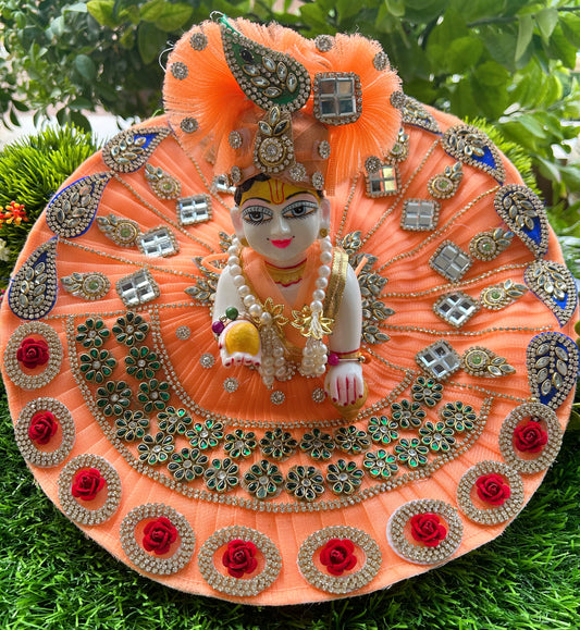 Divine Saffron Heavy Laddu Gopal Poshak Set