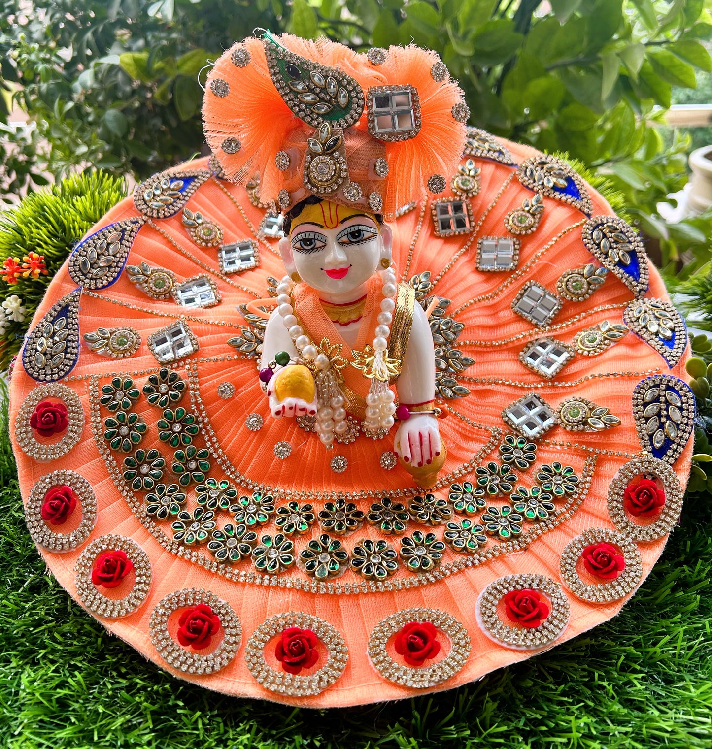 Divine Saffron Heavy Laddu Gopal Poshak Set