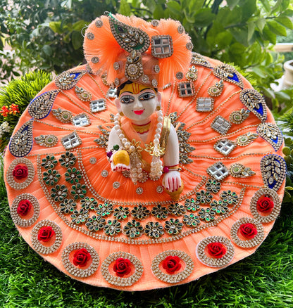 Divine Saffron Heavy Laddu Gopal Poshak Set