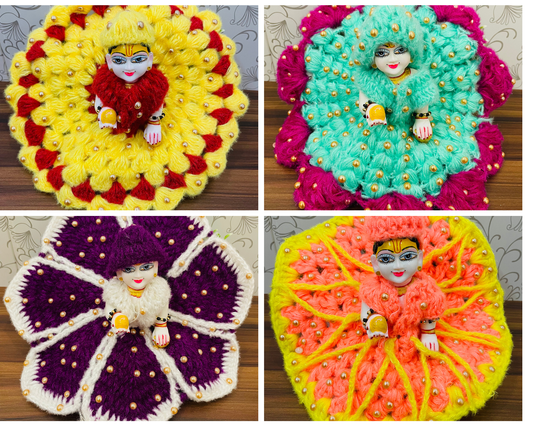 Premium Stone Winter special combo 4pc woollen dress with cap + 1 free poshak(Random colors/designs)