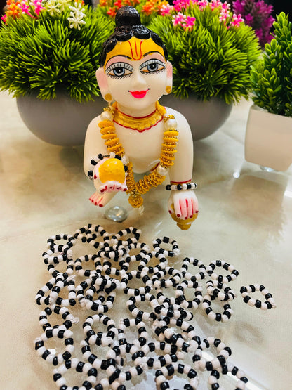 Pack of 2 Pairs - Najariya Bangles For Laddu Gopal & Radha Rani (White & Golden)