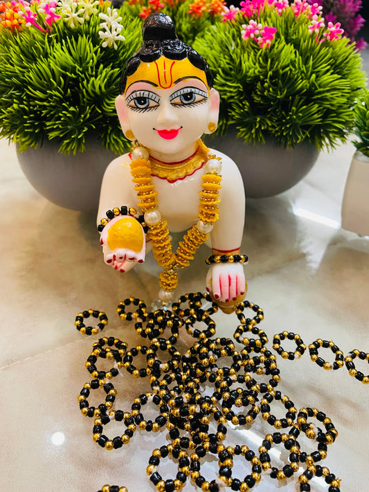 Pack of 2 Pairs - Najariya Bangles For Laddu Gopal & Radha Rani (White & Golden)