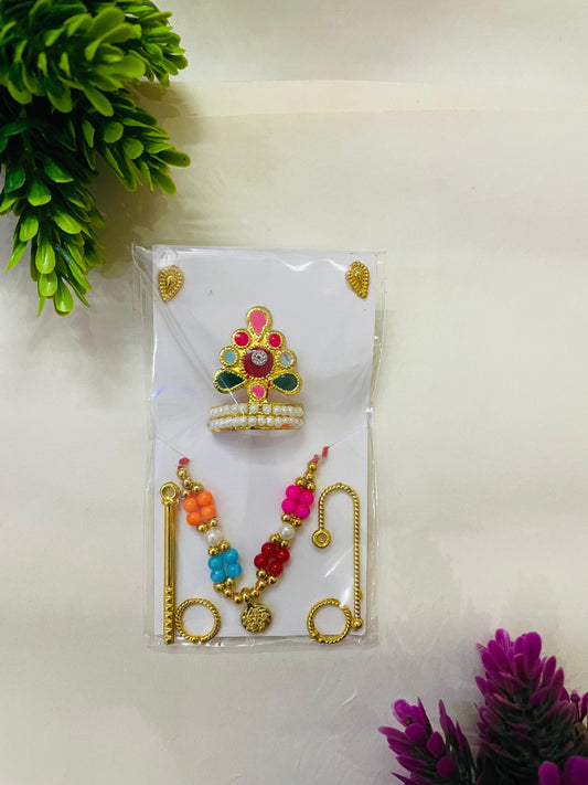 Laddu Gopal Mukut Mala Shringar set (Size 0,1,2)