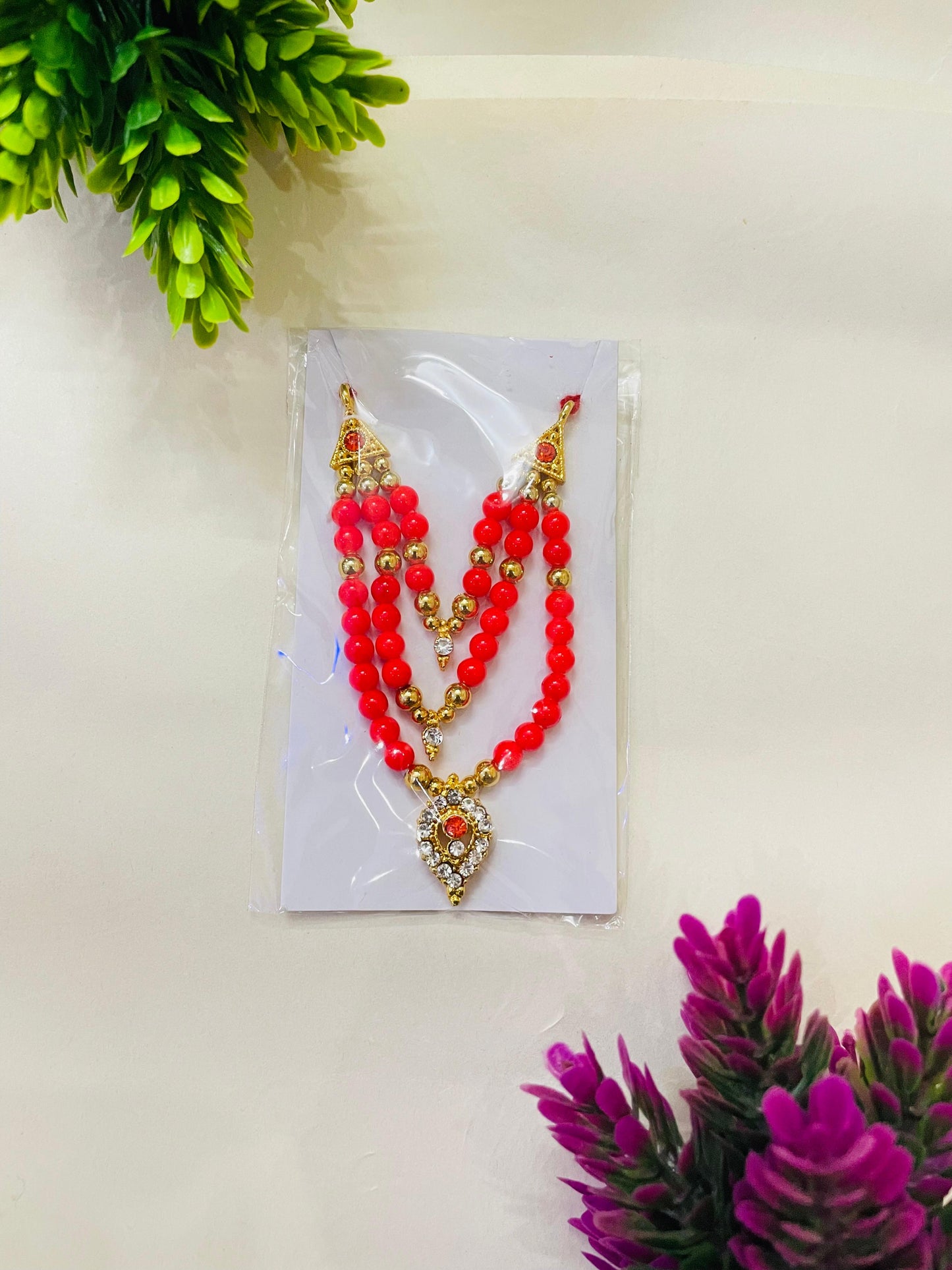 Laddu Gopal Ji heavy beads Shringar mala for idols (Size 5,6)