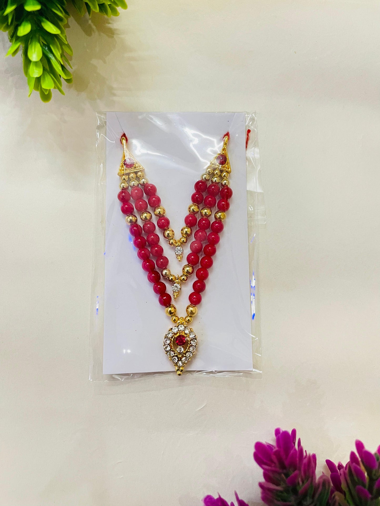 Laddu Gopal Ji heavy beads Shringar mala for idols (Size 5,6)