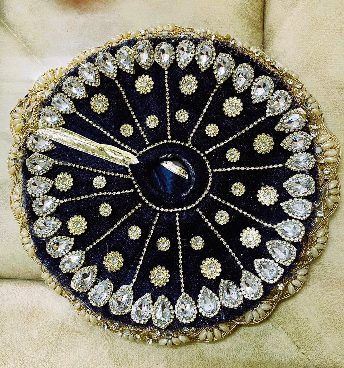 Royal Blue Jhilmil Heavy Laddu Gopal Poshak Set