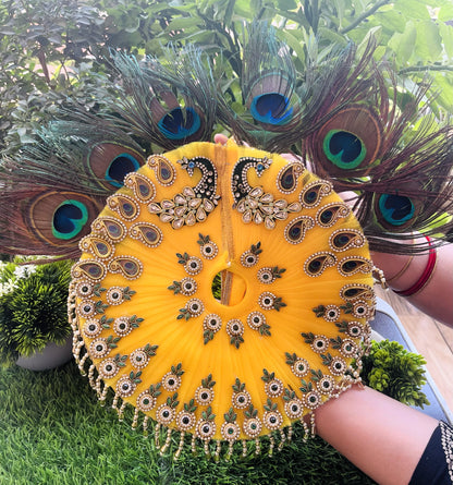 Haldi Mehendi Mor Rang Laddu Gopal Poshak Set